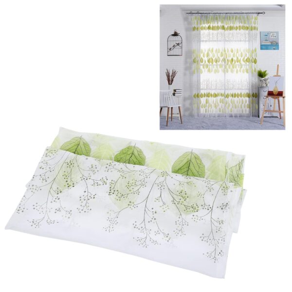 Elegant Leaf Print Sheer Curtains for Restaurants, Hotels, and Weddings - Image 7