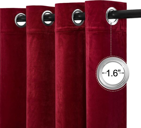 Umi Room Darkening Velvet Curtains - Elegant Wine Color for Any Room - Image 2