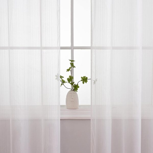 Elegant White Sheer Voile Curtains for Hotel Balconies - 140cmx260cm - Image 8