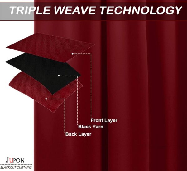 Luxurious 100% Silk Blackout Curtains for Thermal Insulation in Maroon - Image 3