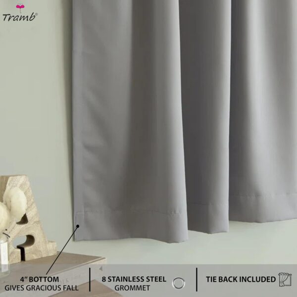 Solid Grey Blackout Curtains for Total Privacy and Noise Reduction in Your Home - Image 2