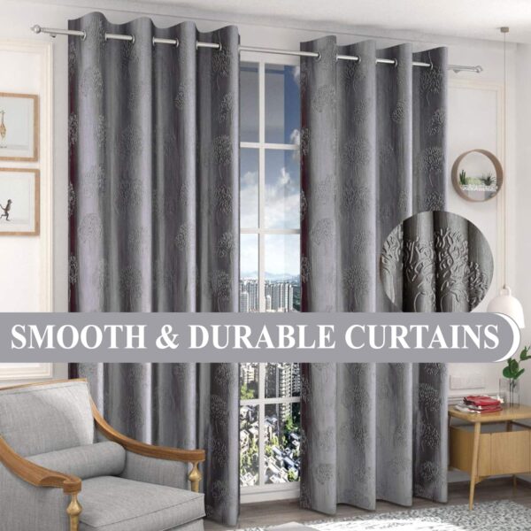 Premium 7 Feet Long Grey Curtains for Doors and Windows - Modern Design - Image 6