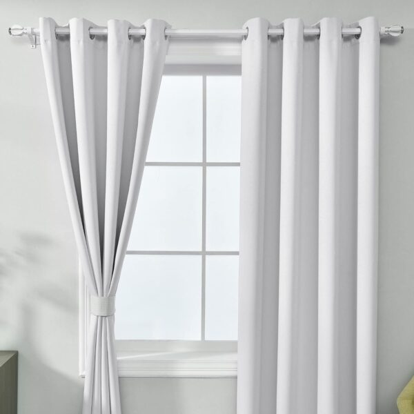 Stylish White Blackout Curtains for Living Room and Bedroom Insulation - Image 2