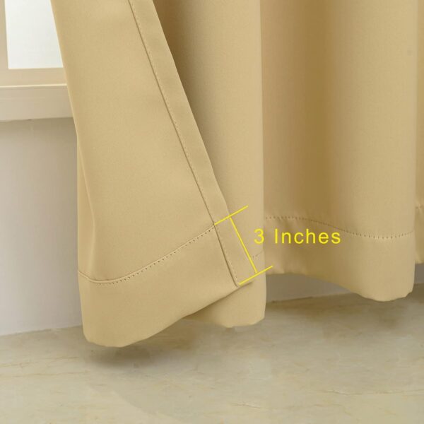 Thermal Insulated Blackout Curtains for Living Room and Bedroom - Beige - Image 4