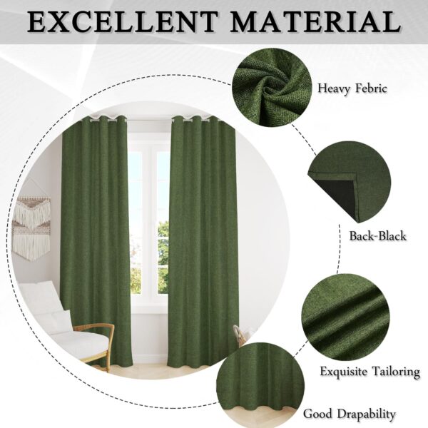 Stylish 7 Feet Jute Curtains for Doors and Windows - Hypoallergenic Green Parda - Image 3