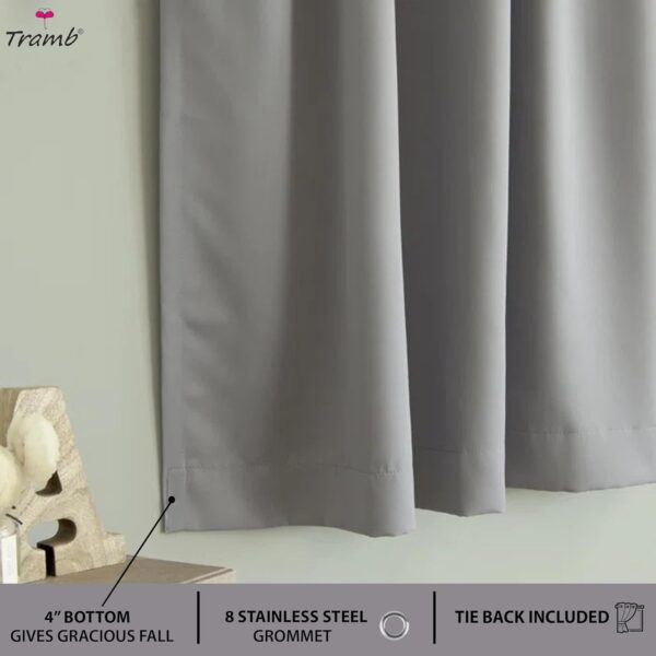 Tramb Solid Brown 100% Blackout Curtains for Total Privacy and Noise Reduction - Image 4