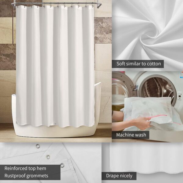 Waterproof Shower Curtain Liner with Magnets - Soft, Lightweight, Machine Washable - Image 3