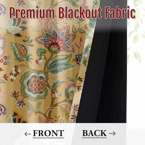 Elevate Your Home with 7 Feet Blackout Door Curtains in Yellow Garden Design - Image 2