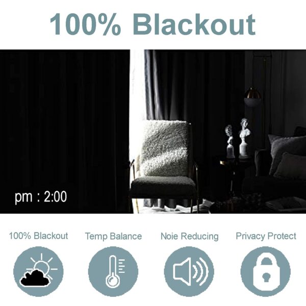 Calyx Blackout Curtains with Tie Backs for Bedroom and Living Room Decor - Image 5