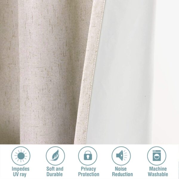 Elegant Blackout Waterproof Linen Curtains for Energy Efficient Living Rooms - Image 7