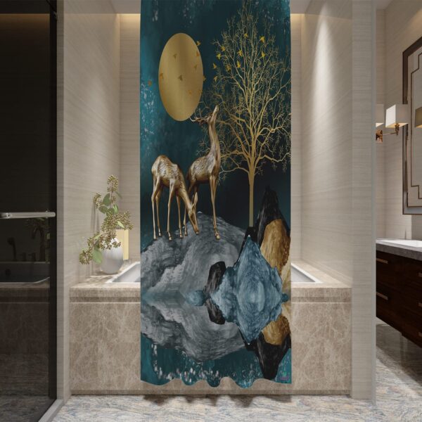 Durable Blackout Shower Curtain: Mould Resistant, Waterproof & Washable 6x5 Feet - Image 2