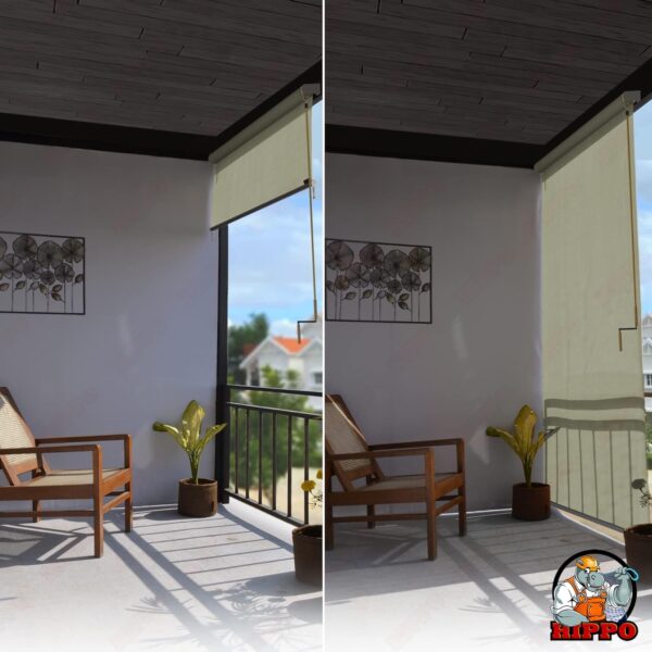 Pre-Assembled HDPE Roller Shade Blinds - 95% UV Protection in Moon Stone - Image 2