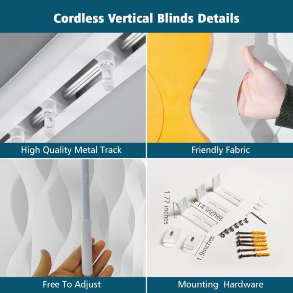 FACIMI Cordless Dark Grey Vertical Blinds for UV Protection and Style - Image 4