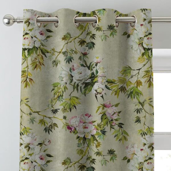 Premium Polyester Blackout Curtains with Floral Design for Light Blocking - Image 6