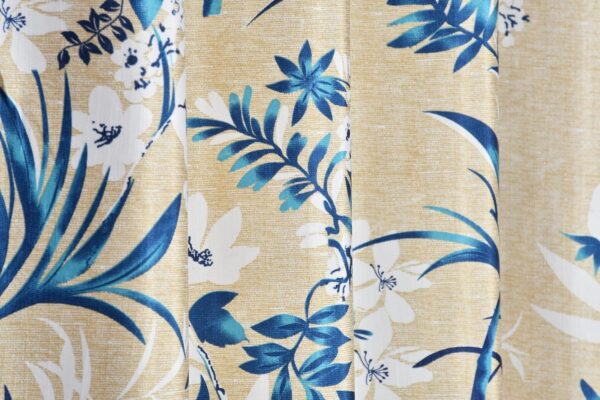 Floral Leaf Texture Window Curtains - 5 Feet Long Grommet Drapes Set - Image 3