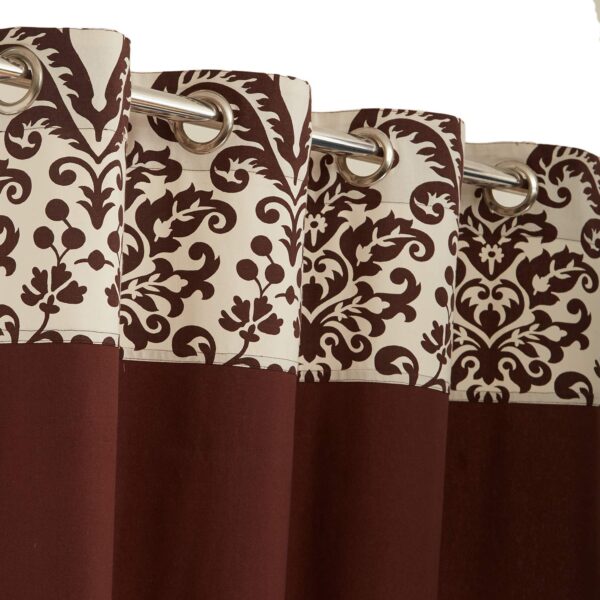 Swayam 100% Cotton Dark Brown Window Curtains for Bedroom and Living Room - Image 2