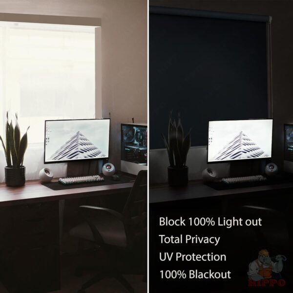 Customizable UV Protection Blackout Roller Blinds for Home & Office (4FTX9FT) - Image 2