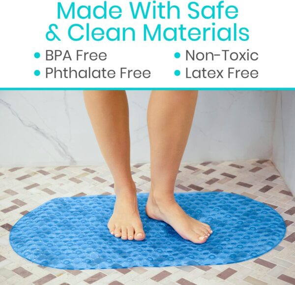 Vive Oval Bathtub Mat - Safe Non-Slip Pad for Kids and Elderly - Image 5