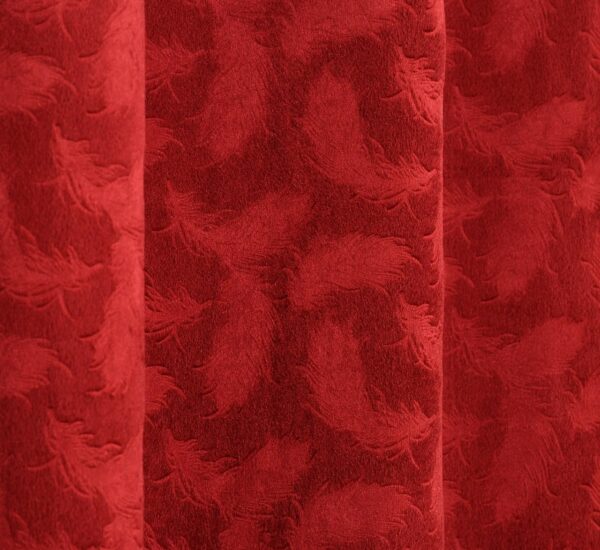 Elegant 3D Printed Velvet Curtains for Living Room | Set of 2 Red - Image 5