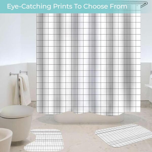 Stylish 3-Piece Shower Curtain and Non-Slip Bathroom Mat Set for Comfort - Image 5