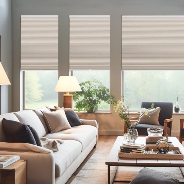 Beige Cordless Blackout Cellular Shade: Stylish Room Darkening Solution - Image 7