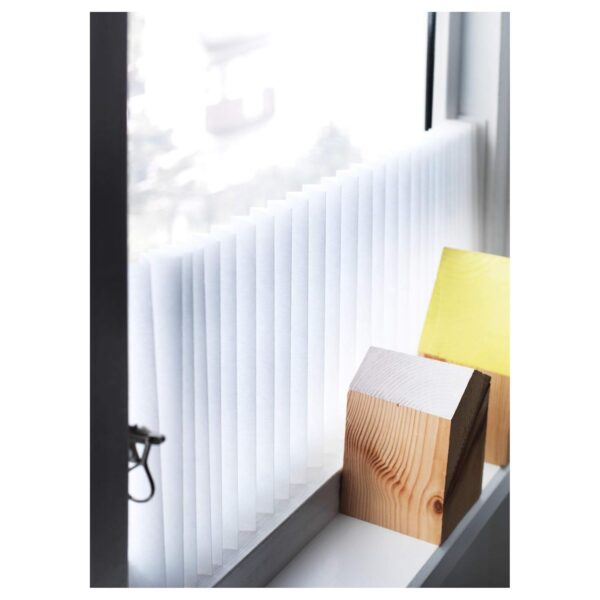 Ikea Polyester Haren Pleated Blind: Stylish White Window Covering (90x190 cm) - Image 4