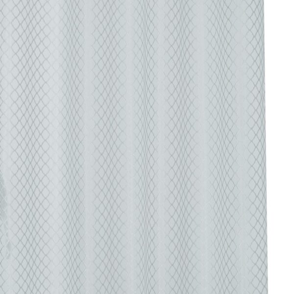 Beautiful Geometric Knitted Sheer Curtains in Grey & Green - Soft & Lightweight - Image 5