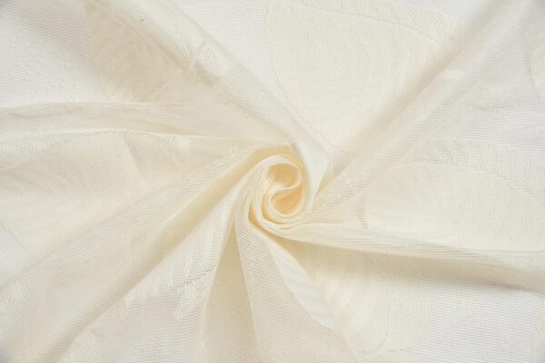 Elegant Off-White Semi Sheer Leaf Curtains for 8 Feet Long Doors - Image 5