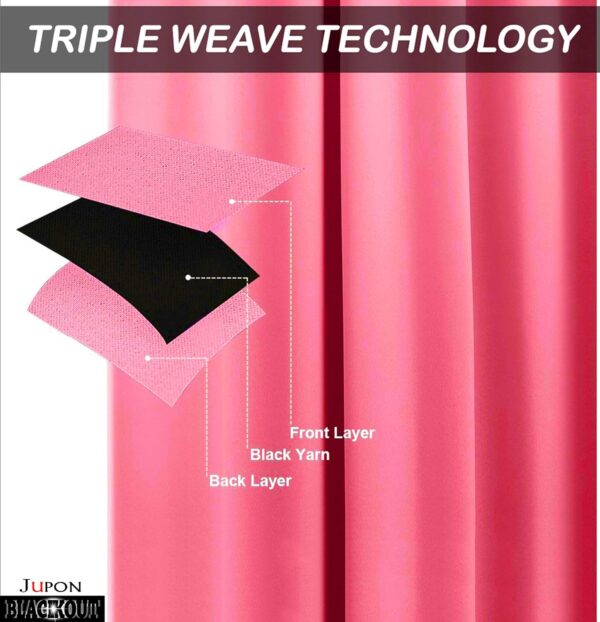 Italian Silk Blackout Curtains in Pink - Thermal Insulated, Energy Saving Draperies - Image 3