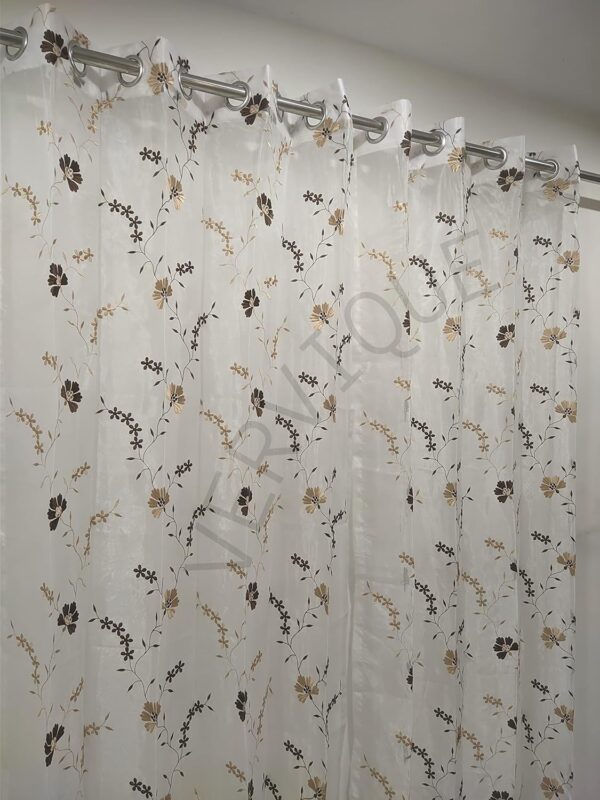 Elegant Floral Grommet Curtains Set for Living Room and Bedroom Decor - Image 4