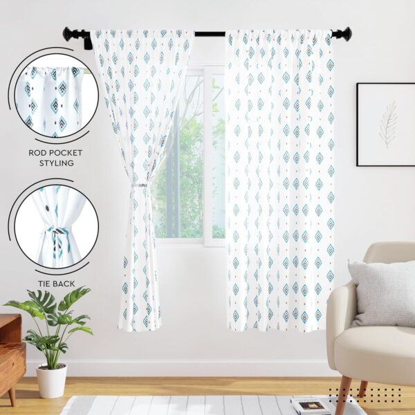 Stylish Encasa XO Light-Filtering Curtains for Kitchen and Living Room Decor - Image 3