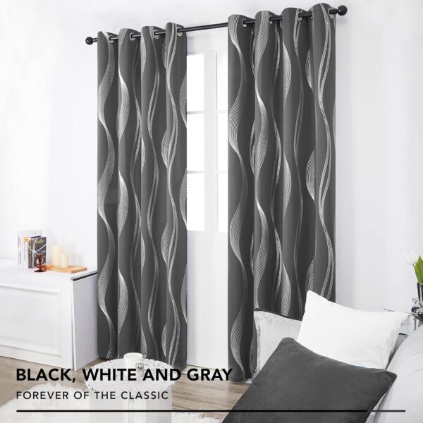 Deconovo Blackout Curtains: Stylish Dark Grey Thermal Insulated Drapes for Bedrooms - Image 3