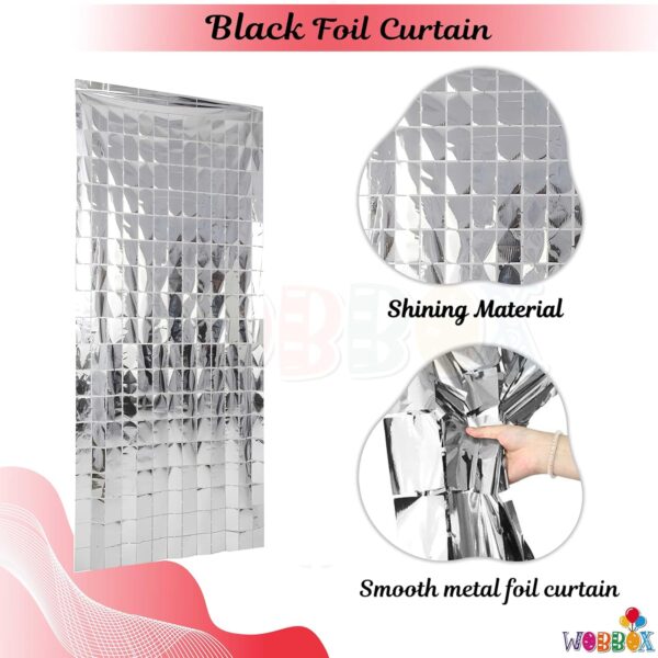 Sparkling Tinsel Foil Curtain Backdrop for Birthday Party Decorations (Pack of 2) - Image 2