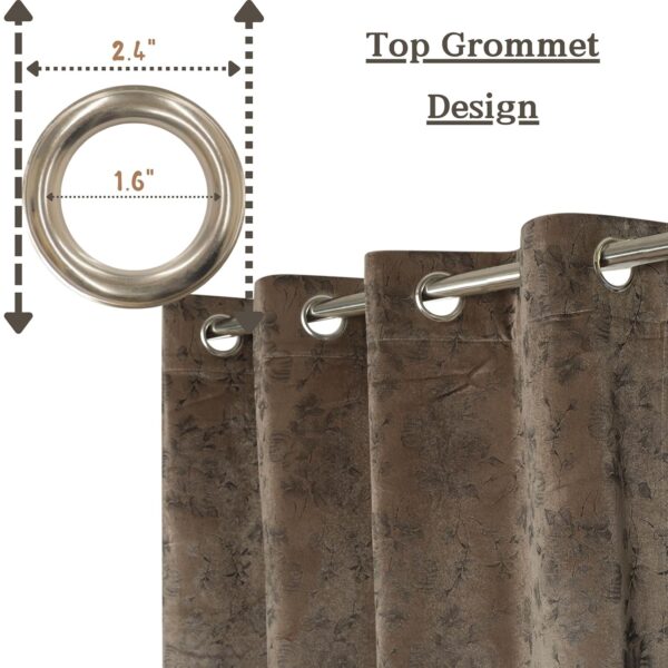 Elegant Grey Floral Velvet Door Curtains for Thermal Insulation and Room Darkening - Image 2