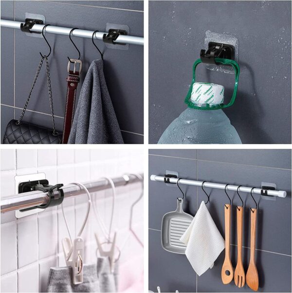 No Drill Curtain Rod Brackets: Easy Self-Adhesive Hooks for Quick Installation - Image 5