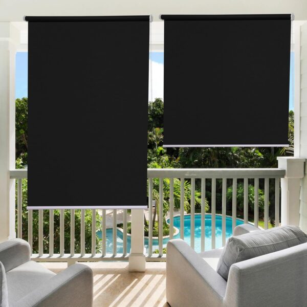 Black Waterproof Roller Blinds for Sun Blockage - 4.5 x 8 Feet Curtains - Image 2