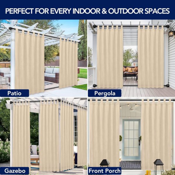 PureFit Waterproof Outdoor Curtains for Patio, Gazebo, and Pergola Privacy - Image 6