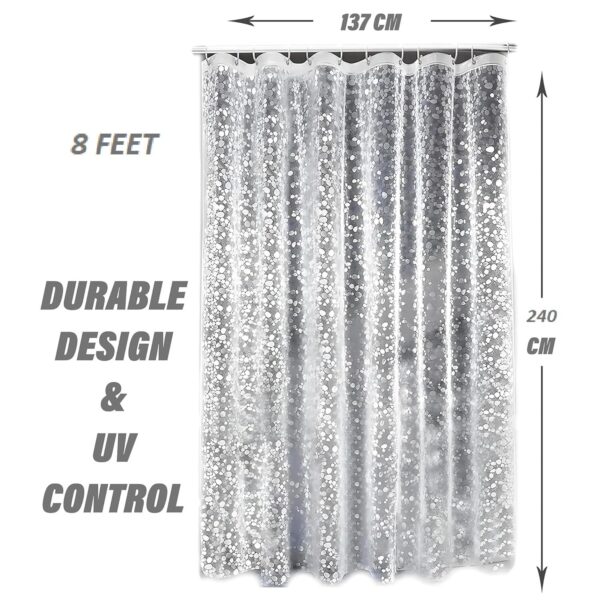 Kuber Industries 8 Feet Waterproof Shower Curtain for Stylish Bathrooms - Image 6