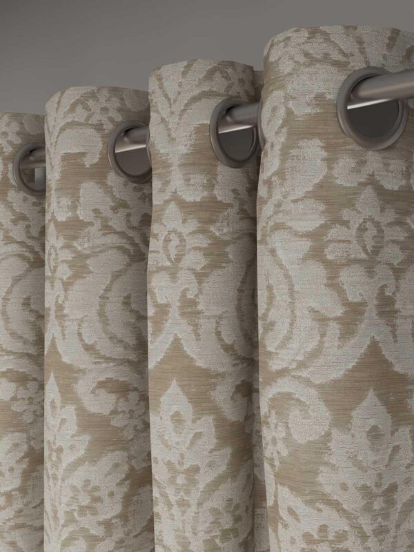 Elegant Jacquard Woven Damask Grommet Curtains - Set of 2, 52x84 Inch - Image 2