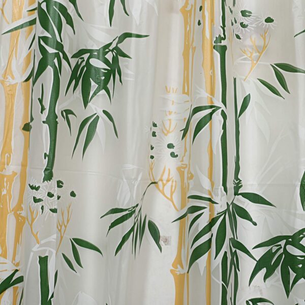 Kuber Industries Green PVC Curtain with Hooks - Washable and Stylish 54x84 Inch - Image 4