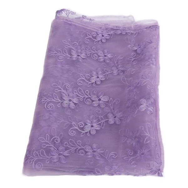 Beautiful Purple Floral Voile Curtains for Bedrooms, Weddings, and Living Rooms - Image 5