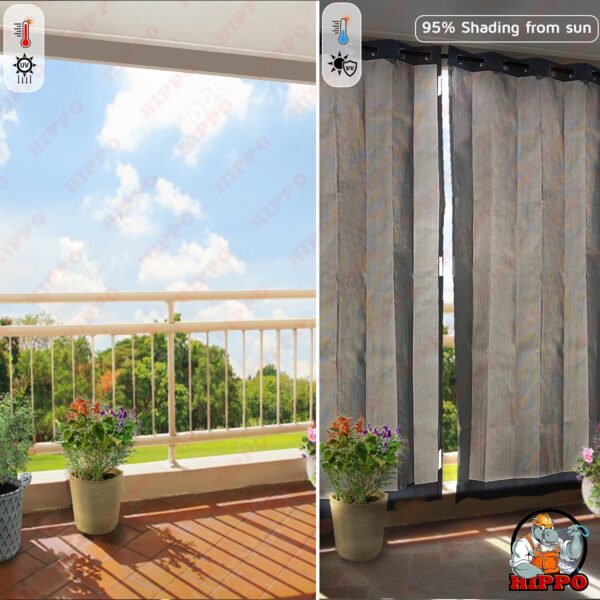 Waterproof Balcony Curtain: HDPE Fabric for Sun & Rain Protection, 9ft Long - Image 8