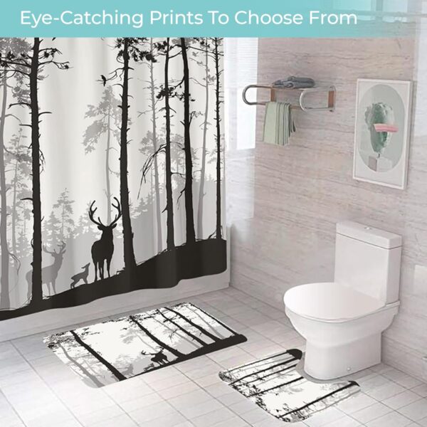 Stylish Forest Twilight Shower Curtain & Non-Slip Bathroom Mat Set - Image 5