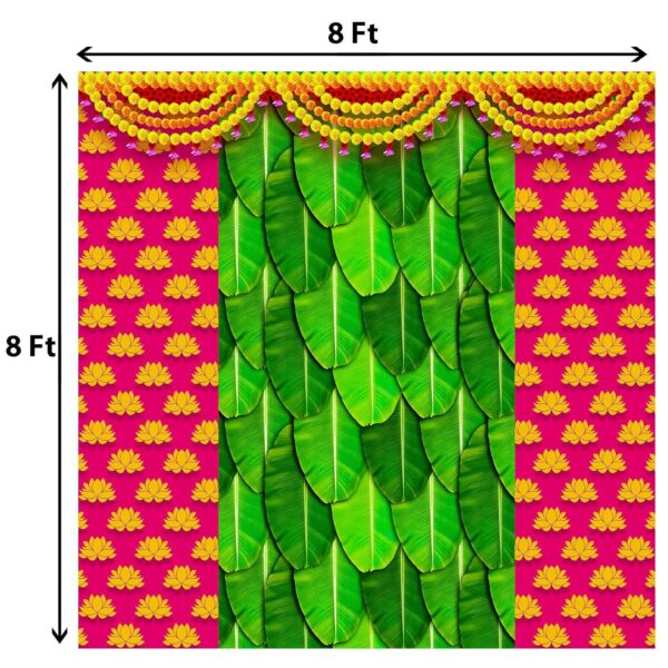 Dhara Banana Leaf Backdrop Cloth for Pooja and Festival Celebrations - Image 2