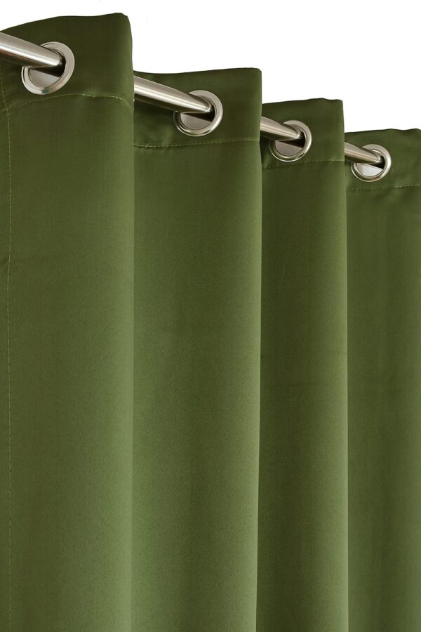 Dark Green Room Darkening Blackout Curtains - Insulated, 6 Feet Long - Image 2