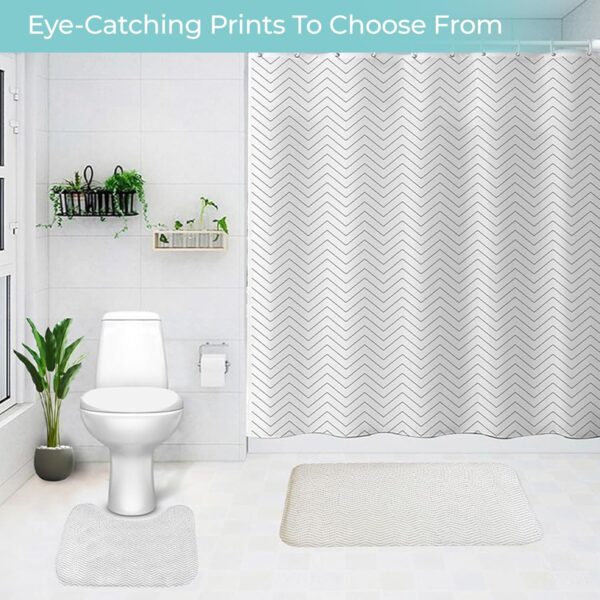 Stylish 3-Piece Shower Curtain and Anti-Skid Mat Set for Bathrooms - Image 5