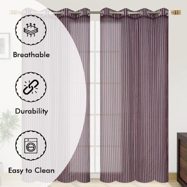 Elegant 8-Foot Sheer Curtains for Doors and Windows - Light Filtering Design - Image 6