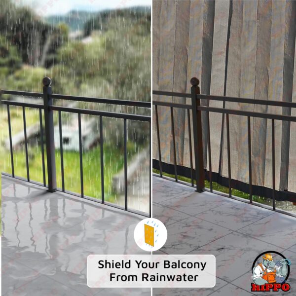 Waterproof Balcony Curtain: HDPE Fabric for Sun & Rain Protection, 9ft Long - Image 3