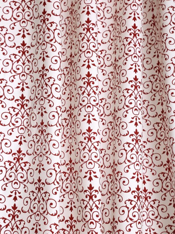 Bohemian Maroon Room Darkening Curtains - 100% Cotton Tasseled Design - Image 2