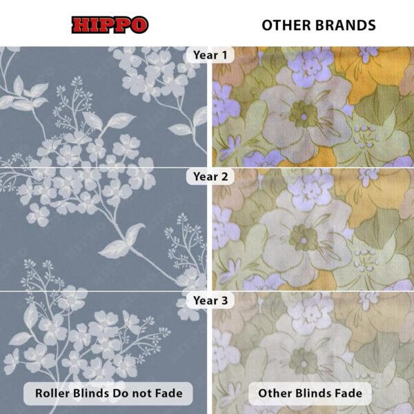 HIPPO Printed Blackout Roller Blinds for Home Office Windows - Solar Design - Image 7